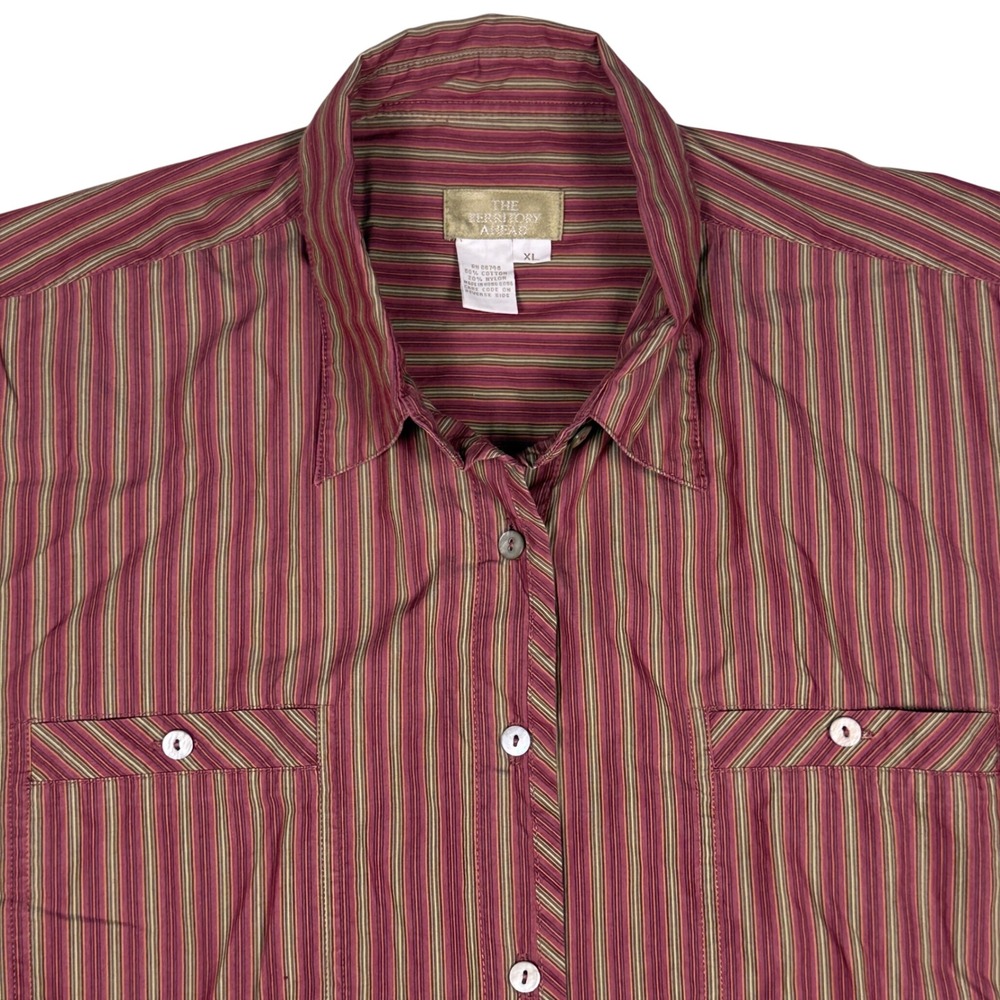 The Territory Ahead Mens XL Striped Button Down Shirt Long‎ Sleeve Casual